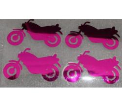 4 Buegelpailletten \"Motorraeder\" spiegel pink
